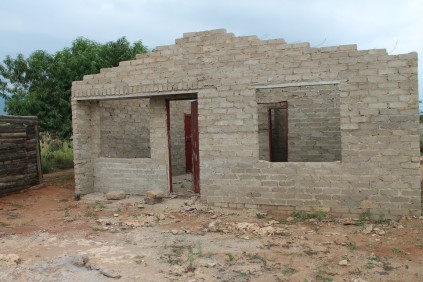 One of the incomplete RDP houses.
